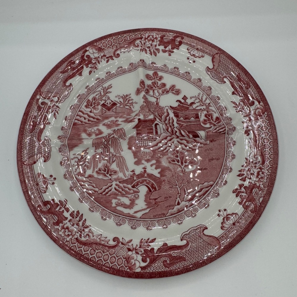 Shenango China Red Willow Divided Grill Plate Vintage Restaurant Ware 9.75in